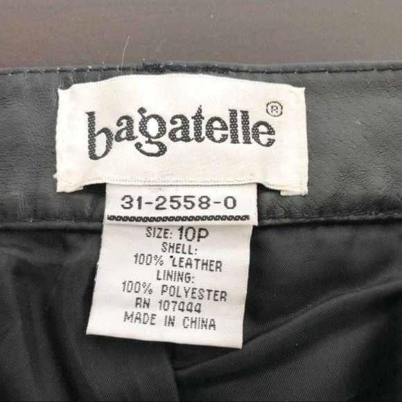Bagatelle Vintage 100% Leather Black High Waisted Straight Leg Pants - Picture 8 of 12
